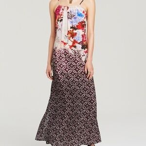 Free People Hollywood Star Hobo Open Back Nomad Print Slip Maxi dress